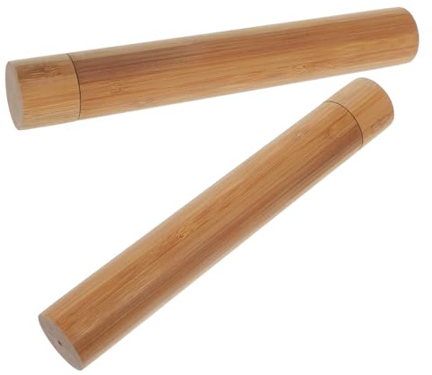 DEARMAMY Tube D'expédition en Bambou 2pcs pour Affiches et Œuvres D'art, Protection Solide et Rangement Élégant pour Transport et Organisation