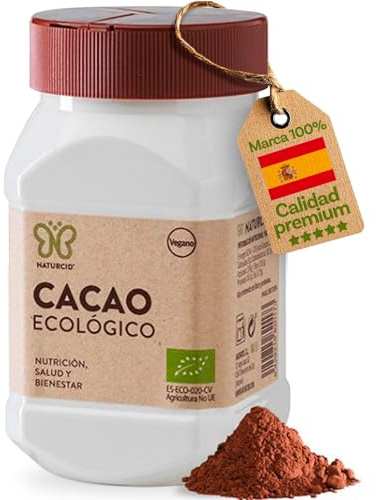 Cacao Alcalino en Polvo 170 g - 100% Cacao Natural - Alto en Fibra y Proteínas - Apoyo a Masa Muscular - Sin GMO, No Irradiado y Envase BPA Free - Naturcid