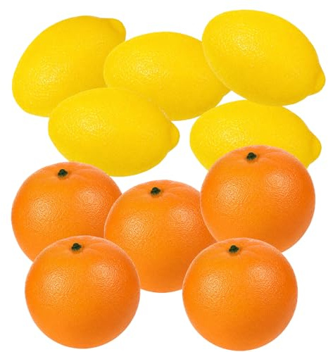 10pcs Artificial Mixed Fruits Fake Fruit,Artificial Lemons and Oranges Set | Fake Fruit, Five Fake Lemons and Five Artificial Oranges,Realistic Looking Artificial Fruits for Home Decor Party Decoration