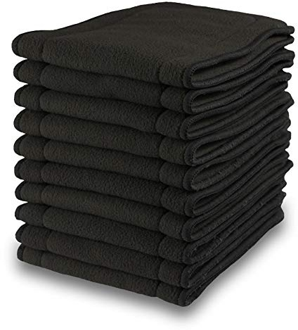Littles & Bloomz, Reusable Cloth Nappy Inserts Booster, Charcoal, Pack of 10