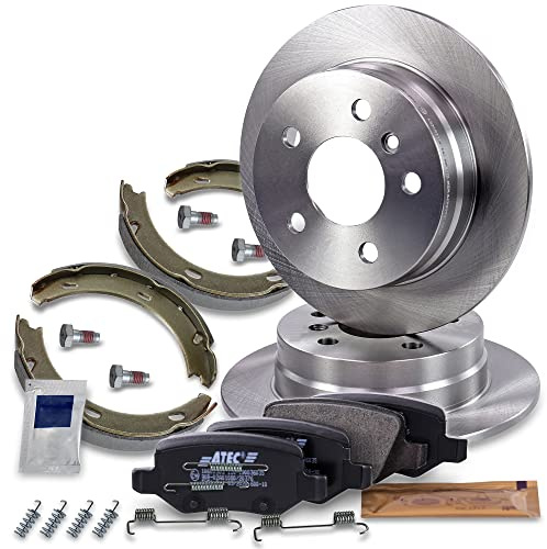 ATEC Germany Set freni asse posteriore incl. dischi freno Ø 258 mm completi + pastiglie freno posteriori + ganasce freno Compatibile con MERCEDES-BENZ Classe A (W169), Classe B Sports Tourer (W245)