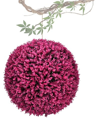 ATYUJKB Sfere di Bosso Artificiale 50cm, Piante Artificiali da Interno e Esterno, Sfera Bosso Artificiale Sintetica, Topiaria Artificiale in Legno di Bosso, Bosso Finto Sfera Decorativa
