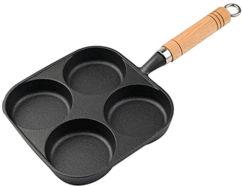 Lisher 1 Pi¨¨ce 4 Tasses Cuiseur ¨¤ ?ufs ¨¦paissi Po¨ºle ¨¤ Omelette Sain Cuiseur ¨¤ CR¨ºpes en Fonte pour Le D¨¦jeuner