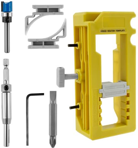 Door Hinge Mortise Jig Kit, Door Hinge Router Template, Cabinet Door Hinge Installation Kit for 3 inch to 5 inch Length, Door Hinge Mounting Jig Door Lock Installation Kit for Hinge Installation
