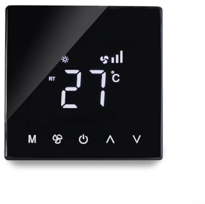 LCD Smart Thermostat With Touch Interface, Timer And Three-Speed Fan Coil Switch For Central Air Conditioning,Underfloor Heating System Temperature Control