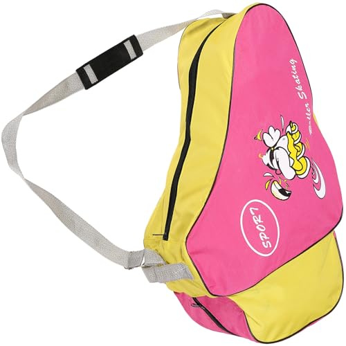 RUNROTOO Bolsa de Almacenamiento para Patines y Zapatos Ruedas, Mochila para Patinaje Artístico para Niñas, Diseño Portátil para Uso en Exteriores Color Rosa Oxford Color Aleatorio