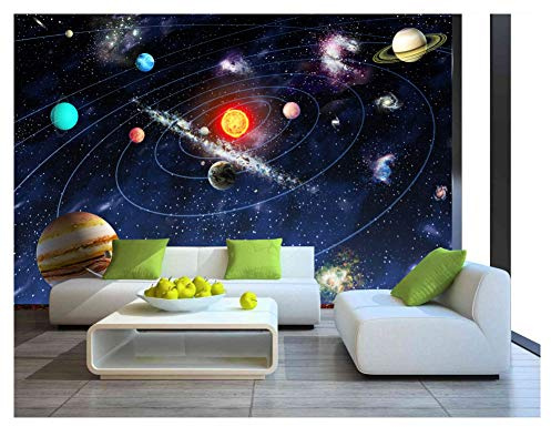 amazingsticker Sun Space Stars Planets Solar System Wallpaper Mural Photo Children Room Poster DIY Decoration Wall Covering 315x215cm