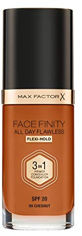 Max Factor Facefinity 3in1 All Day Flawless Liquid Foundation, LSF 20-99 Chestnut, 30 ml