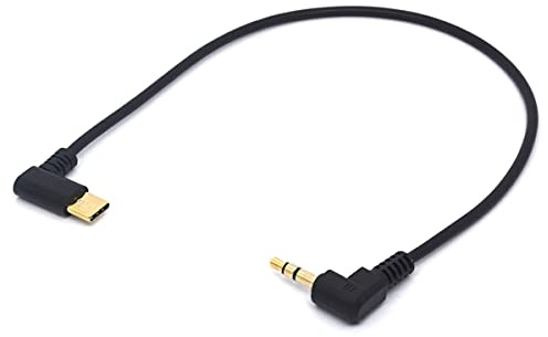 3,5 mm USB typ C-kabel, vinklad 90 grader, stereo AUX ljudadapter för Google Huawei