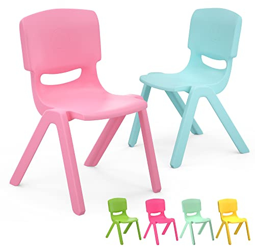 TONAHUTU 6PCS Colorful School Stackable School Chairs with 11inch Seat Height Plastic Classrooms Chairs for Kids Learning Indoor Outdoor for Home,Preschool,Daycare Center