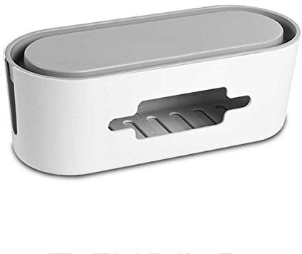PORRASSO Kabelbox, kabelhanteringslåda, kabelorganisatör, förvaringslåda för att dölja grenuttag, adaptrar, kablar – 30 x 4,7 x 5,1 tum, vit