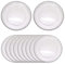 Trimming Shop Placas Decorativas para Fiestas, Placas de Cristal de diseño de Cuentas Plateadas para decoración de Mesa de Comedor, vajillas, Eventos de Catering, 33 cm, Transparente, 6 Unidades