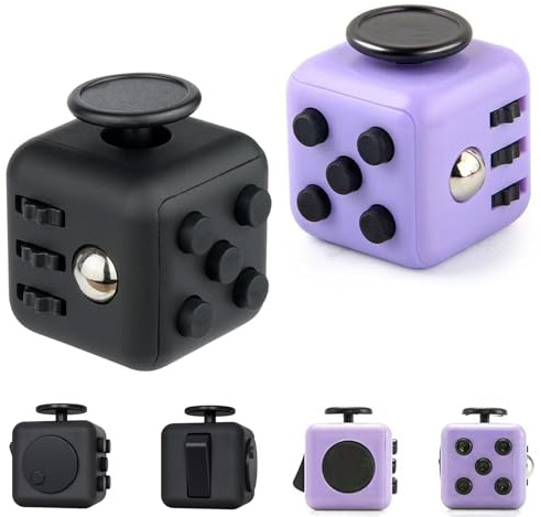 ZISHAN 2 Pcs Fidget Cube, Figet Cube, Fidget Toy Cube Infinity Cube Fidget Cubes Fidgit Cube, Portable & Convenient, Idea for Occasion Like Birthdays Thanksgiving Halloween New Year or Any Other Party