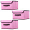 EURXLQ 3 Rosa Faltbare Aufbewahrungsbox mit Deckel 26×19×16 cm,Leinen Stoff Faltbare Lagerung Bin mit Flip-Top-Deckel & Griffe,Kleidung Decke Box für Haus,Kleiderschrank