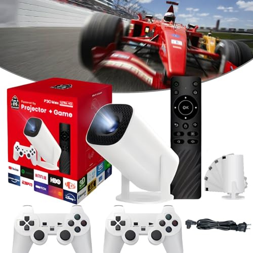 Projecteur Arcade Vision, Projecteur Rétro Arcade Vision, Projecteur Console avec Jeux Rétro, Plus de 36 000 Jeux Intégrés, Affichage HD cristallin jusqu'à 100 Pouces, Cadeaux de Noël