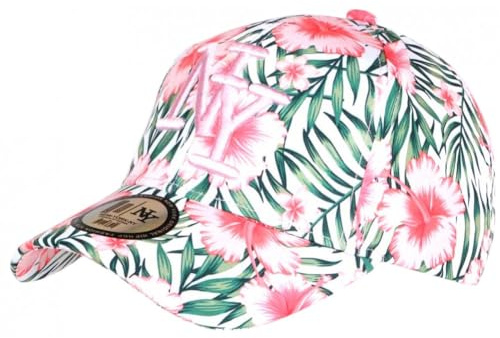 Hip Hop Honour Barnkeps rosa tropiska blommor baseball ny Hawaii 7 är 12 år gammal - pojke, rosa, One Size