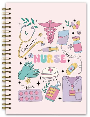 NaZaUK Nurse Report Sheet Notebook, Medical Assistant Gifts, Nursing Notes, Hospital Worker Essentials, Nursing Supplies for Work, Nurse Notebook, Nursing Student Gifts Hardcover Spiral Notebooks 5.5x8.3
