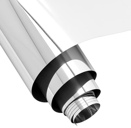 QWORK® 30CM x 2M adesiva flessibile per specchi, pellicola specchio, per artigianato e decorazioni per la casa