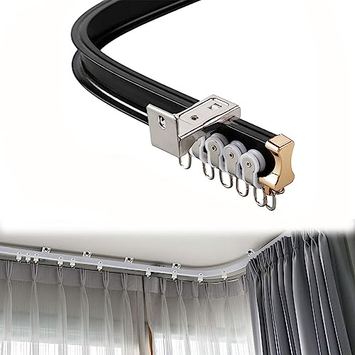 Justerbar blå aluminiumgardinstång för husbil, vikbar avdelare och gardintillbehör, flexibel gardinstång för hem- och utomhusbruk