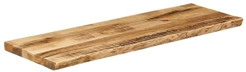 Eleganz Tavolo massiccio in legno di mango grezzo con finitura naturale 120 x 40 x 2,5 cm – Tavolo rustico con bordo dell'albero per cucina e soggiorno