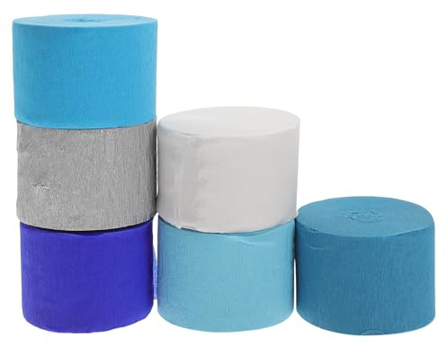 SAFIGLE 6 Pezzi di Carta Crespa Colorata per Decorazioni Feste Compleanno, Festoni in Carta crêpe Multicolore Stelle Filanti, Accessori per Allestimenti Party e Celebrazioni