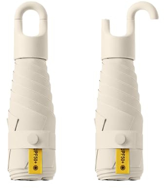 Paraguas Plegable Compacto para Viajar,Gire la Manija de Apertura y Cierre,Protección UV,UPF 50+,Recubrimiento de Teflón,6 Varillas,Mujeres y Niños,Mochila/Coche,Sombrilla Portátil,Lluvia y Sol
