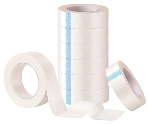 TUPARKA 8 Rolls White Eyelash Tape, Adhesive Eyelash Tapes, Lash Tape for Eyelash Extension Supply, 9M Each Roll