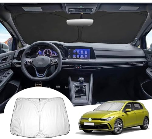 [Upgrade] GAFAT Compatible con VW Golf 8 8.5 MK8 GTI GTE GTD R 2020-2025 2026 Parasol para Parabrisas interior, Parasol Protector Solar, Enfriamiento, Protección UV, Golf 8 Accesorios