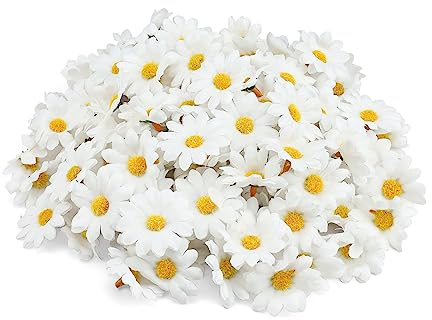 PARFCO 200 Stück Kunstblumen, Gänseblümchen Deko, Kunstblumen Wie Echt, Miniatur Künstliche Balkonpflanzen, Streudeko Blumen für Hochzeit, Party, Heimwerken, Blumenarrangement, Kranz