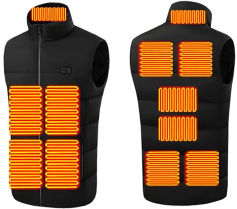 Genérico Chaleco Calefactable Ligero Para Hombre Y Mujer, Chaqueta Calefactable Eléctrica USB, 11 Zonas Calefactadas, Calentamiento Rápido 3s, Para Caza Y Senderismo Al Aire Libre (Black,4XL)