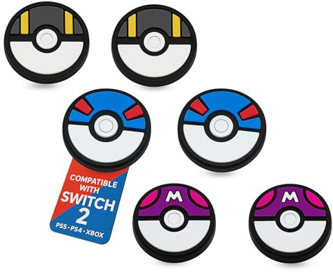 MatoSan Lot de 6 capuchons de joystick - Accessoires pour Switch 2 - Capuchons ergonomiques pour une meilleure prise en main et précision - Capuchons de pouce de jeu pour manette (version 3)