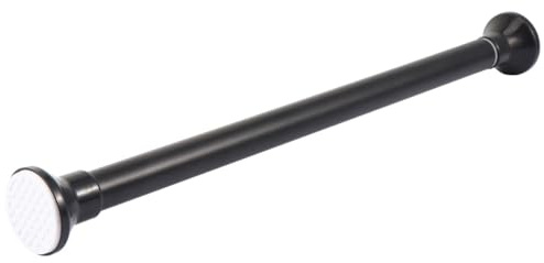 EPIGEIST Asta per Tende da Doccia Estensibile senza Fori in Lega Nera 25mm, Design Creativo, per Bagno, Lunghezza Regolabile 50-80cm