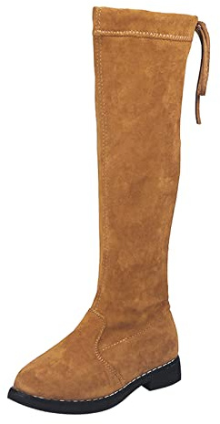 2026 - Botas de invierno para mujer, zapatos de moda, antideslizantes, transpirables, color piel, Brown, 34 EU