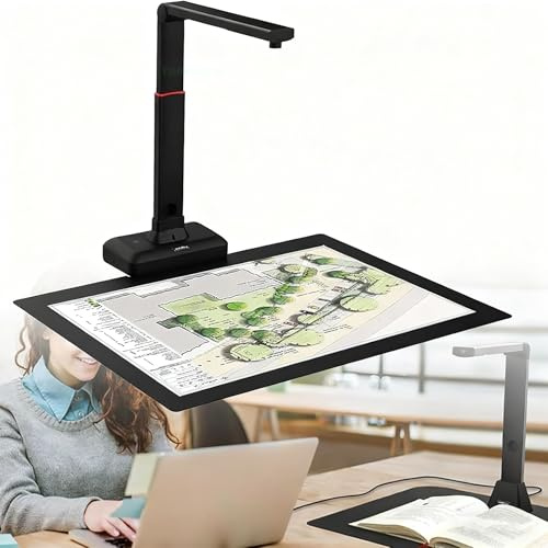 GEHPYYDS Escáner de Libros y Documentos de Gran Formato A2, escáner cenital, tecnología de corrección automática de inclinación y aplanado, tecnología de eliminación de Huellas Dactilares