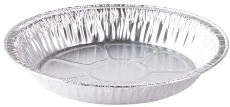 The Baker Celebrations Aluminum Foil Baking Pie Pans – 8 inch (7 inch Inner Diameter) Disposable Plates - Made in USA (Pack of 25)