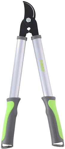 Kinzo Gartenschere - Astschere 48 cm - Heckenschere für Hecken und Äste - Schneid- und Gartenwerkzeug mit Papageienschnabel - Ergonomische Griffe - Metall/Kunststoff - Silber/Grau