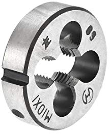 sourcing map Metrische Runde Schneideisen Maschinen Linksgewinde Legierter Werkzeugstahl M10 x 1