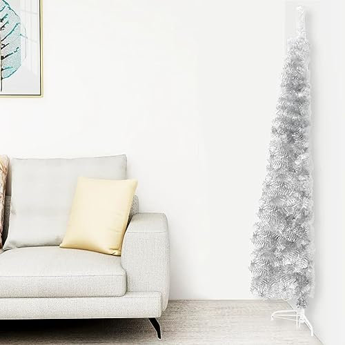 BaraSh Medio árbol de Navidad Artificial con Soporte Plateado 150 cm Arbol Navidad Emergente