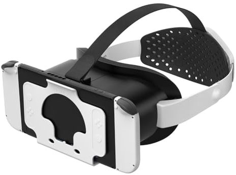 Fiorky Casque Casque de réalité virtuelle avec Distance réglable Entre Les pupilles et lentille Bandeau Lunettes pour Switch OLED