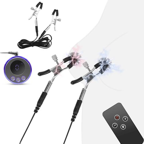 BDSMYEE Morsetti per capezzoli con scossa elettrica, Stimolazione per uomini e donne, Giocattoli BDSM duri, Giocattoli sessuali SM estremi per coppie, Giocattoli sessuali erotici