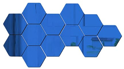 Hexagonala spegelplattor - 12 st avtagbara sexkantiga spegelväggdekaler