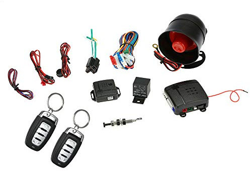 12V Car Alarm System L317 / L455 / L216 / L423 Universal Car Vehicle Security System Burglar Alarm Anti theft 2 Remote Control Black Plastic (L423)