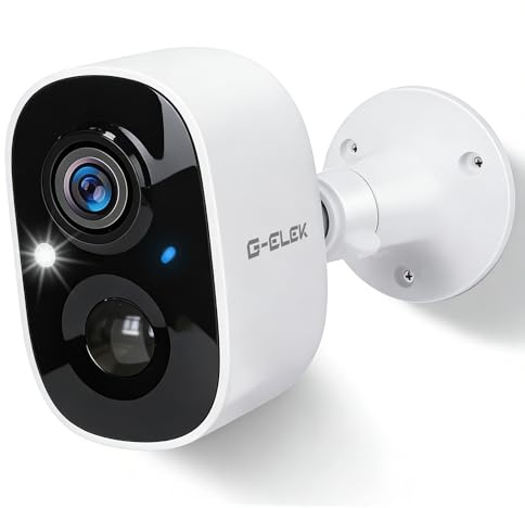 G-ELEK Telecamera di Sorveglianza Senza Fili Interno/Esterno, 2K 3MP, Visione Notturna a Colori, Rilevamento AI&PIR, Audio Bidirezionale, Impermeabile IP65, Archiviazione Cloud/SD, 2,4G WiFi