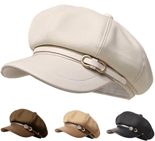 Busnos Berretto Basco Cappellino da Ragazzo Cappello da Donna con Forma Ottagonale Berretti Baschi Cappellini Ragazzo Cappelli alla Carini Cappelli Autunnali e Invernali Cappellino a Palloncino Moda