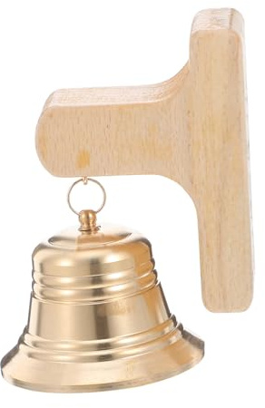 LIFKOME Campanilla Magnética de Madera con Timbre de Cobre Instalación sin Taladro para Puertas de Hogar y Oficina Campana Decorativa con Sonido para Recibimiento Extra Grande