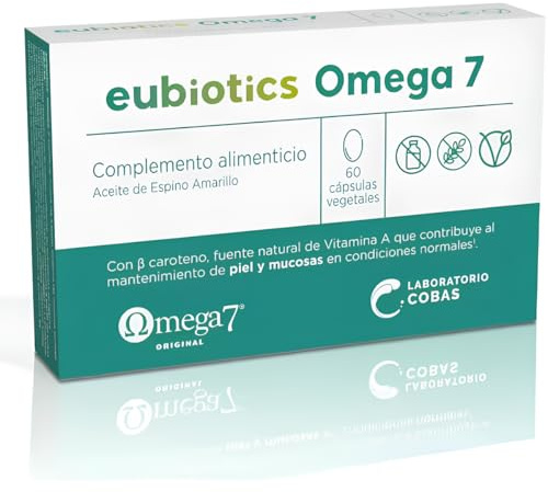 Cobas Eubiotics Omega 7 60 Cápsulas - Con Aceite de Espino Amarillo SBA24, Omegas 3-6-7-9 y Vitaminas A y E - Para Piel y Mucosas