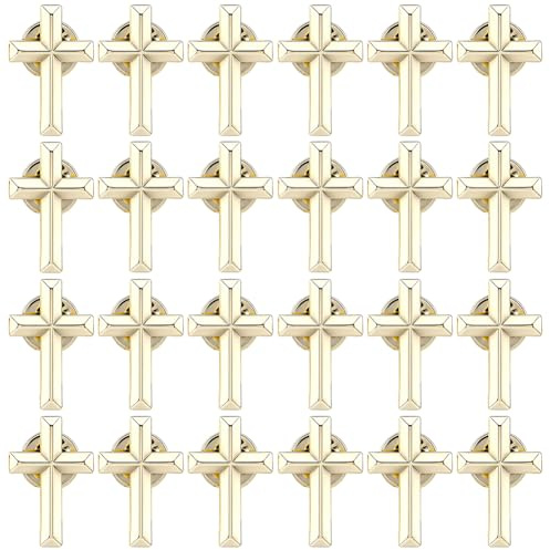 SUPERFINDINGS 24 pines de lapsos cruz bronce antiguos alfileres de corbata cristianas 2.5x1.6cm para traje hombre evento público ceremonia religiosa pino a granel para mochila ropa