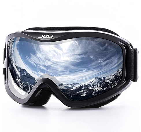 JULI Ski Goggle/Snow Snowboard Goggles for Men Women（VLT 12% Silver Lens）
