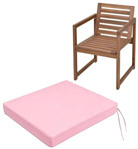 Giural Cojines para Silla 50 x 50 x 5 cm, Cojines Sillas Terraza Cojines Exterior con Cintas de Sujeción y Relleno Firme, Uso Interior y Exterior, Rosa Sakaura