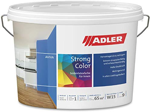 ADLER Aviva Strong-Color - 3 L - Premium Latexfarbe hellblau, C12 054-4 Blue Sky - abwaschbare Wandfarbe für Küche, Bad & Flur, extrem strapazierfähig